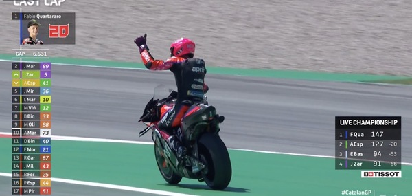 MotoGP Catalunya, incredibile Espargaro: perde il podio esultando prima
