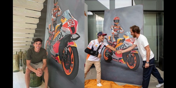 MotoGP, nuovo dipinto in casa Marquez per celebrare i 10 anni con Repsol