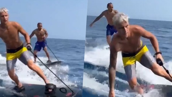 MotoGP, Quartararo e Hamilton insieme in mare con il surf elettrico