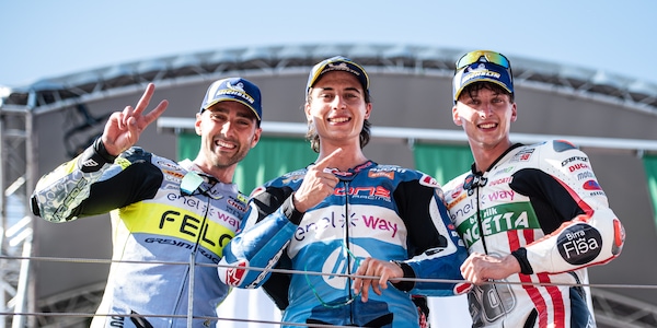 Casadei-Ferrari-Zannoni, dalla pista di San Mauro al podio MotoE