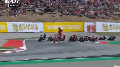 GP Barcellona, la caduta di Pecco Bagnaia