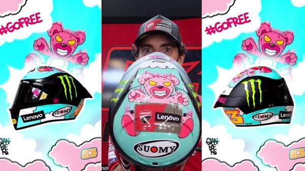 Bagnaia, il casco celebrativo per il GP di San Marino