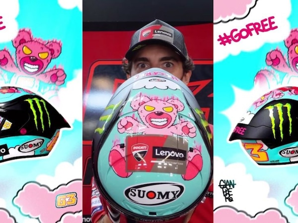 Bagnaia, il casco celebrativo per il GP di San Marino