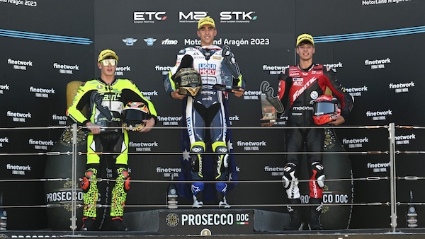 FIM JuniorGP Aragòn: Agius campione Europeo Moto2, podio per Surra