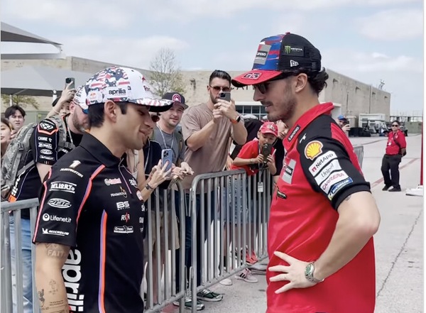 MotoGP, l’incontro nel paddock di Austin tra Martin e Bagnaia