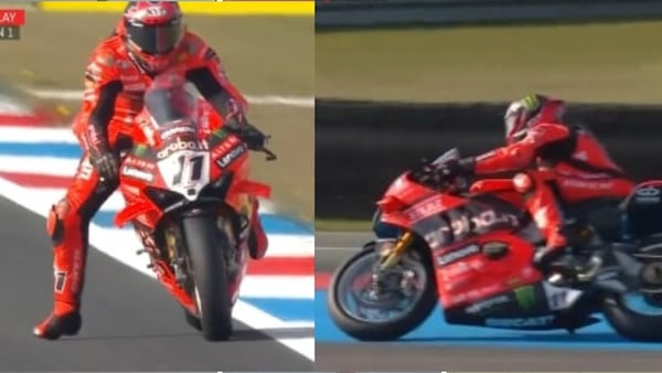 SBK Assen, paura per Bulega: rischia di cadere