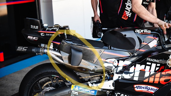 MotoGP: forcellone ed un nuovo pacchetto aerodinamico in casa Aprilia