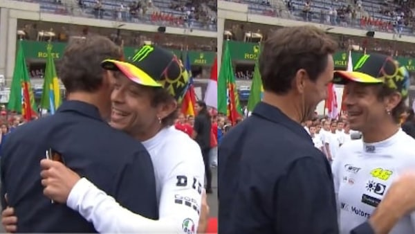 Valentino Rossi e Federer, l'abbraccio prima della 24h di Le Mans