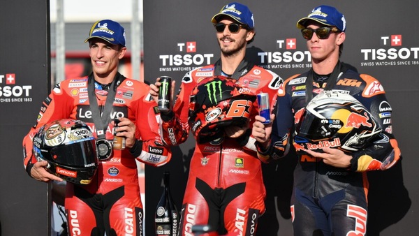 MotoGP, doppietta Rossa e sfortuna Nera: uno due Bagnaia-Marquez, Martin-Bezzecchi ritirati