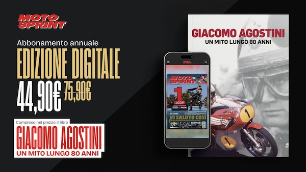 Super offerta: Motosprint per un anno e il libro su Giacomo Agostini a un prezzo imbattibile
