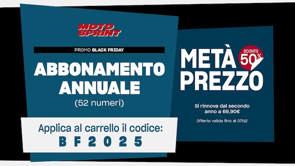 BLACK FRIDAY ALERT! Motosprint sconto del 50% sull'abbonamento annuale!