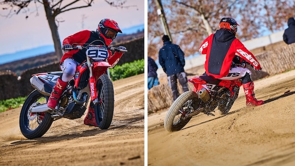 MotoGP, Marc Marquez è tornato ad allenarsi con la Ducati Desmo 450 MX Flat Track