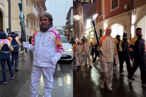 Milano-Cortina 2026, Paolo Simoncelli e Marco Bezzecchi portano la fiamma olimpica
