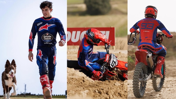 MotoGP, l'allenamento di Marc Marquez con la moto tassellata