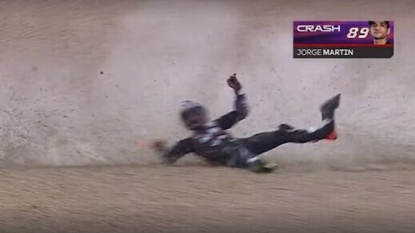 GP Spagna: la caduta a fine turno di Jorge Martin