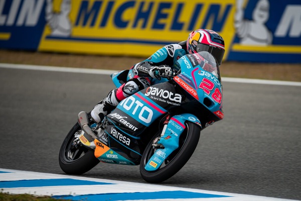 Moto3 Jerez, Quiles primo anche sul bagnato. Davanti sia Bertelle sia Pini