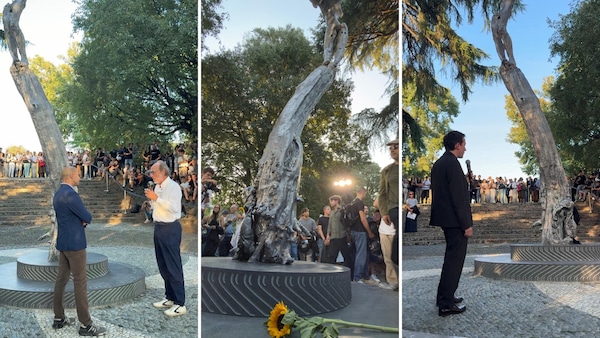 Milano ricorda Luca Salvadori, svelata la statua “Le pieghe”