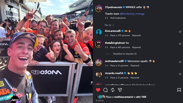 Pedro Acosta festeggia la prima vittoria in MotoGP con... Al Bano e Romina