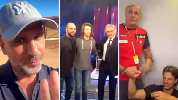 Checco Zalone e Massimo Giletti si congratulano con Bulega per il titolo SBK [VIDEO]