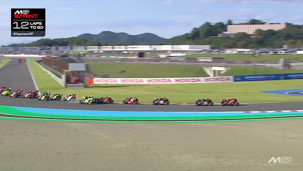 Carambola al via della Sprint di Motegi: Álex Márquez stende Acosta, anche Di Giannantonio coinvolto